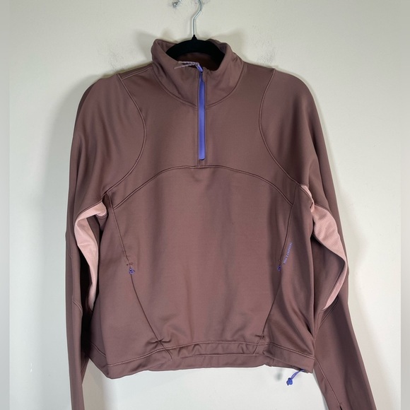 Brown Quarter-Zip Pullover with Purple Accents - Picture 4 of 11